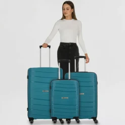 Clearance Cocoono Leon 4 Rollen Kofferset 3-teilig petrol