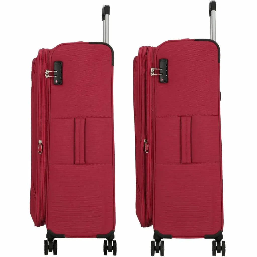 Cocoono Weichgepäck|4-Rollen Koffer<Monterrey 4 Rollen Trolley 79 cm mit Dehnfalte rot