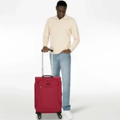 Cocoono Weichgepäck|4-Rollen Koffer<Monterrey 4 Rollen Trolley 58 cm mit Dehnfalte rot