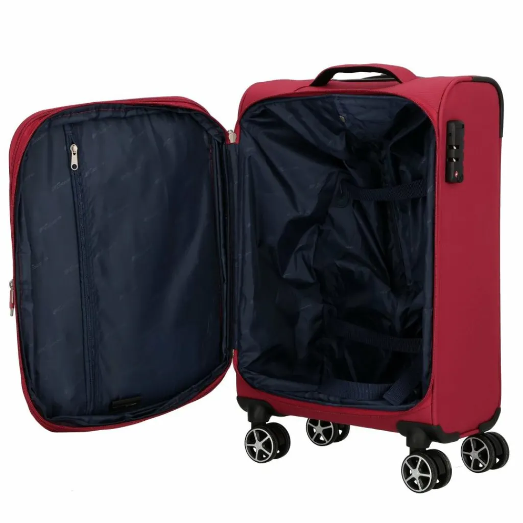 Cocoono Weichgepäck|4-Rollen Koffer<Monterrey 4 Rollen Trolley 58 cm mit Dehnfalte rot