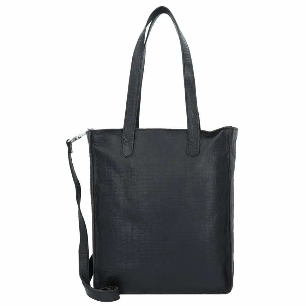 Discount Cowboysbag Bonanza Buckley Schultertasche Leder 32 cm Laptopfach croco black