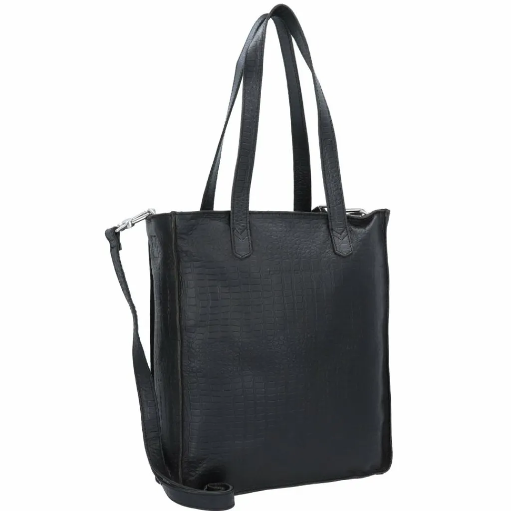 Discount Cowboysbag Bonanza Buckley Schultertasche Leder 32 cm Laptopfach croco black