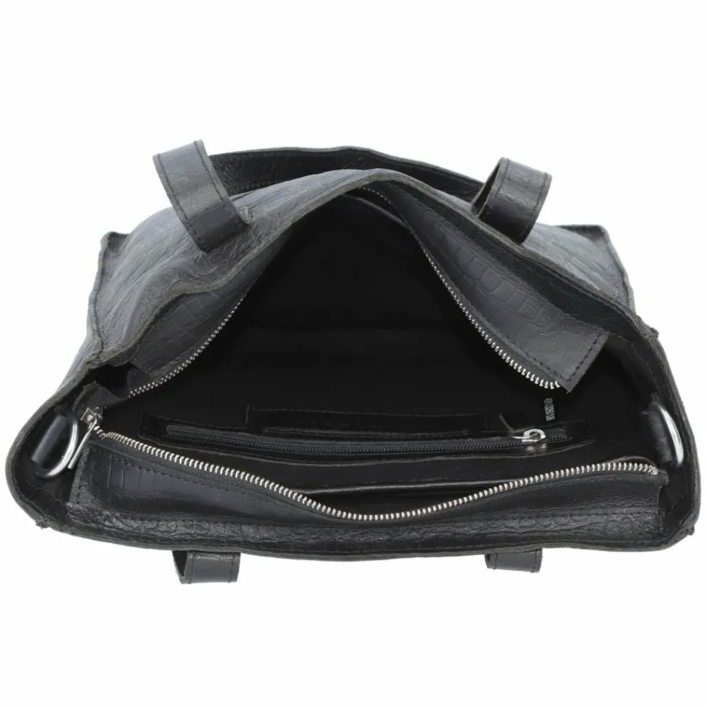 Discount Cowboysbag Bonanza Buckley Schultertasche Leder 32 cm Laptopfach croco black