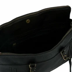 Cowboysbag Schultertaschen<Chained Barton Schultertasche Leder 40 cm black