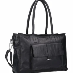 Clearance Cowboysbag Edgemore Schultertasche Leder 41 cm Laptopfach black