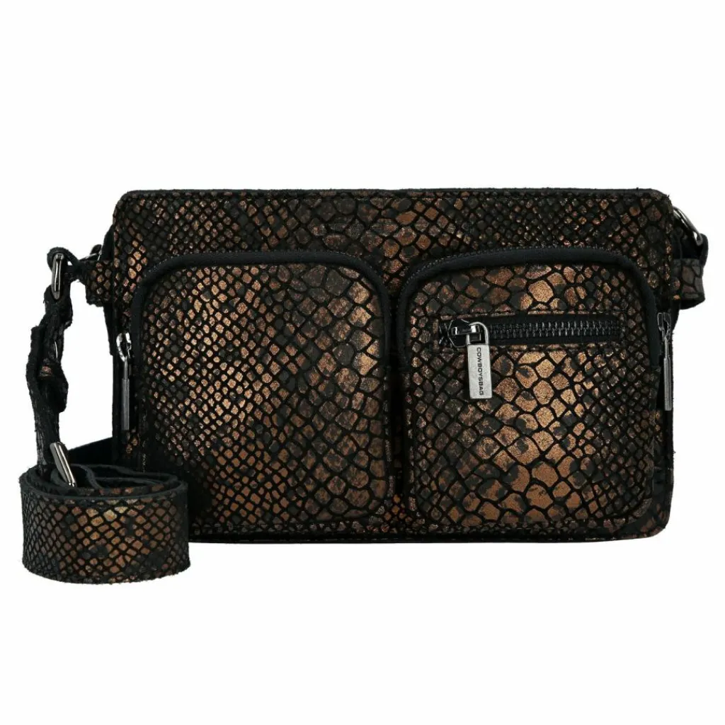 Hot Cowboysbag Glam Monticello Umhängetasche Leder 22 cm croco bronze