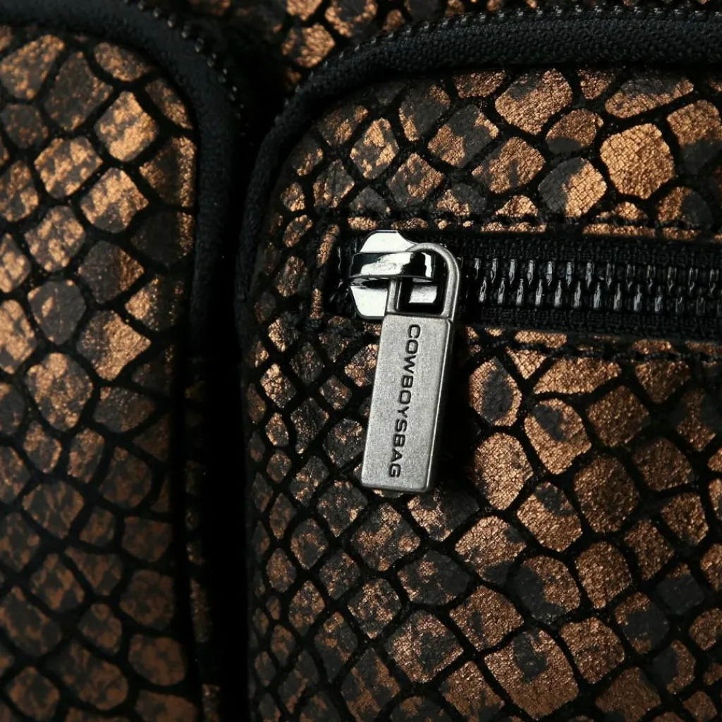 Hot Cowboysbag Glam Monticello Umhängetasche Leder 22 cm croco bronze