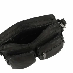 Hot Cowboysbag Merlin Umhängetasche Leder 22 cm black