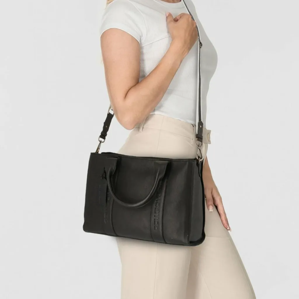 Cowboysbag Schultertaschen<Oily Cow Schultertasche Leder 37 cm black