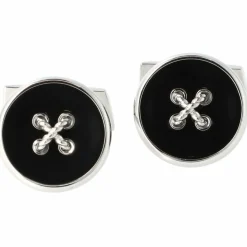 Davidoff Manschettenknöpfe<Essentials Manschettenknöpfe Messing 1,8 cm black