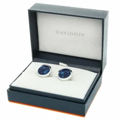 Davidoff Manschettenknöpfe<Venice Manschettenknöpfe Messing 2 cm blausilber