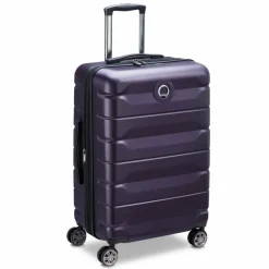 Clearance Delsey Paris Air Armour 4 Rollen Kofferset 3-teilig mit Dehnfalte dunkel violett