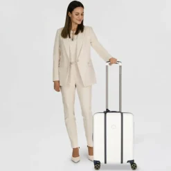 Delsey Paris Hartgepäck Kabinengepäck|4-Rollen Kabinentrolleys<Cadence 4 Rollen Kabinentrolley 55 cm mit Dehnfalte elfenbein-blau