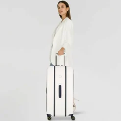 Outlet Delsey Paris Cadence 4 Rollen Trolley 80 cm mit Dehnfalte elfenbein-blau