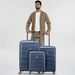 Delsey Paris Koffersets Als Hartgepäck|Koffersets 3-Teilig<Meteor 4 Rollen Kofferset 3-teilig mit Dehnfalte blue