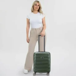 New Delsey Paris Meteor 4 Rollen Kabinentrolley 55 cm mit Dehnfalte olive