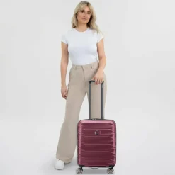 Delsey Paris Hartgepäck Kabinengepäck|4-Rollen Kabinentrolleys<Meteor 4 Rollen Kabinentrolley 55 cm mit Dehnfalte bordeaux