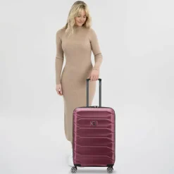 Delsey Paris Hartgepäck|4-Rollen Koffer<Meteor 4 Rollen Trolley 68 cm mit Dehnfalte bordeaux