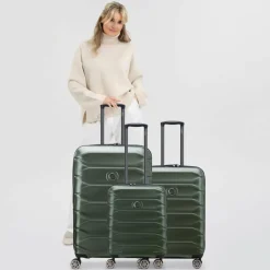 Delsey Paris Koffersets Als Hartgepäck|Koffersets 3-Teilig<Meteor 4 Rollen Kofferset 3-teilig mit Dehnfalte olive