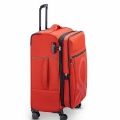 Delsey Paris Weichgepäck Kabinengepäck|4-Rollen Kabinentrolleys<x United Colors of Benetton Color Bock 4-Rollen Trolley 67 cm mit Dehnfalte red