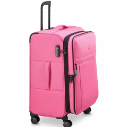 Delsey Paris Weichgepäck|4-Rollen Koffer<x United Colors of Benetton BE 4-Rollen Trolley 65 cm mit Dehnfalte pink