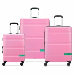 Delsey Paris Koffersets Als Hartgepäck|Koffersets 3-Teilig<x United Colors of Benetton Now Hardside 4-Rollen Kofferset 3 tlg. mit Dehnfalte pink
