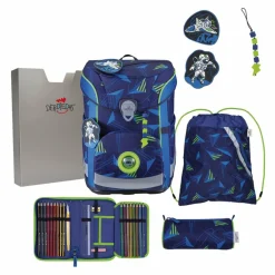 DerDieDas Schulranzen & Sets<ErgoFlex Easy LED Schulranzen-Set 5-teilig Moon Mission