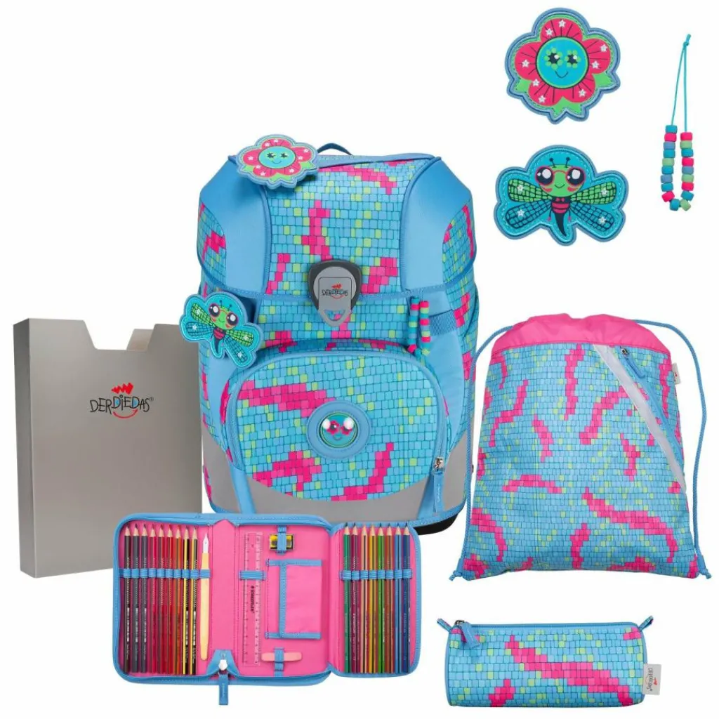 DerDieDas Schulranzen & Sets<ErgoFlex Tiny Schulranzen-Set 6-teilig Happy Pixel