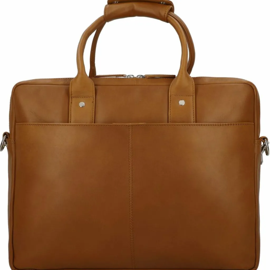 Best Dermata Aktentasche Leder 39 cm Laptopfach cognac