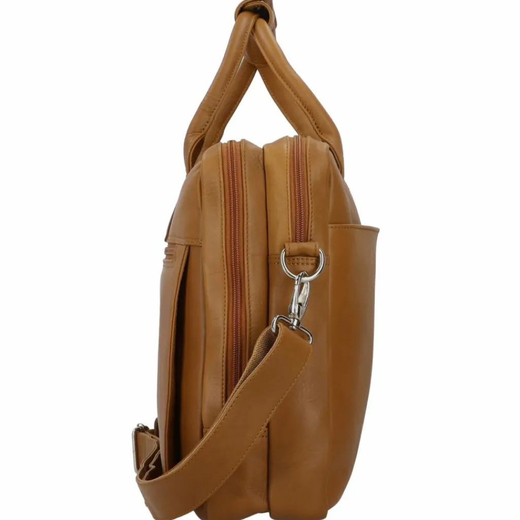 Best Dermata Aktentasche Leder 39 cm Laptopfach cognac