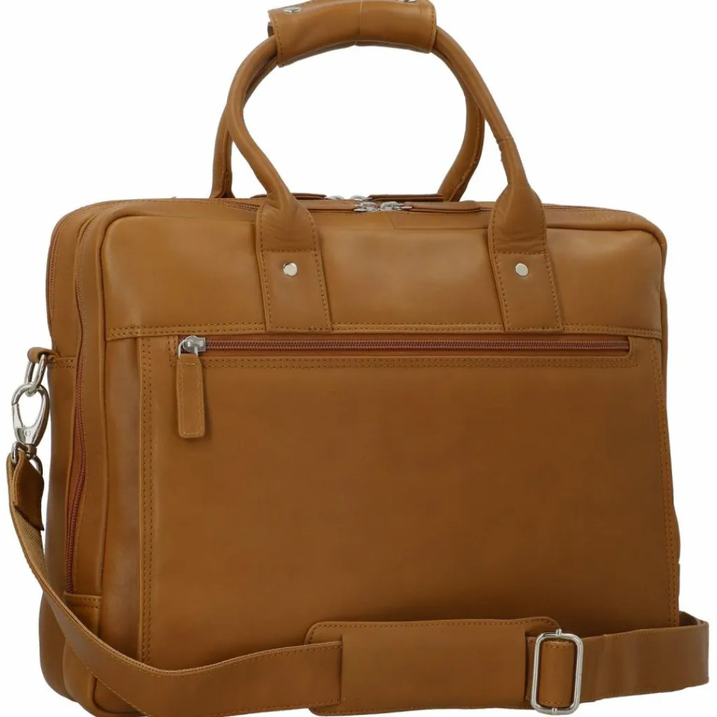 Best Dermata Aktentasche Leder 39 cm Laptopfach cognac