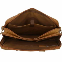 Best Dermata Aktentasche Leder 39 cm Laptopfach cognac