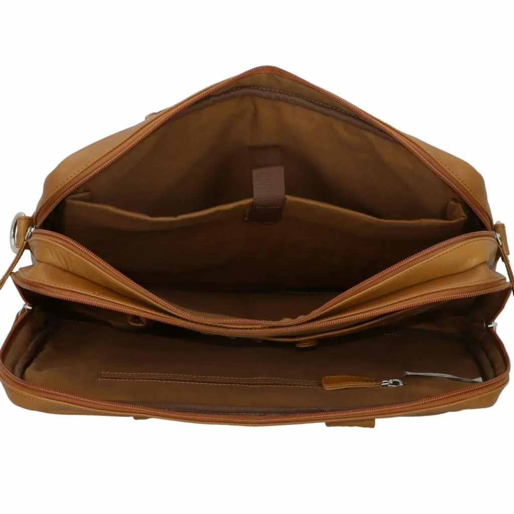 Best Dermata Aktentasche Leder 39 cm Laptopfach cognac