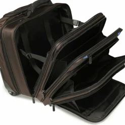 Outlet Dermata 2-Rollen Businesstrolley 42 cm Laptopfach braun