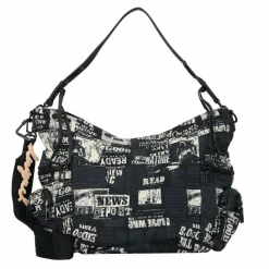 Sale Desigual Newspaper Arica Schultertasche 30 cm schwarz