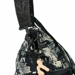 Sale Desigual Newspaper Arica Schultertasche 30 cm schwarz