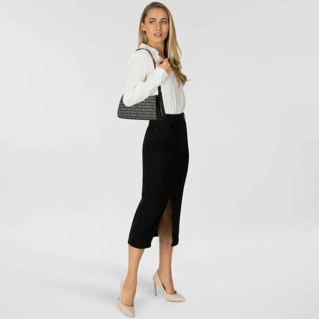 Clearance DKNY Avril Schultertasche 26 cm black logo- black