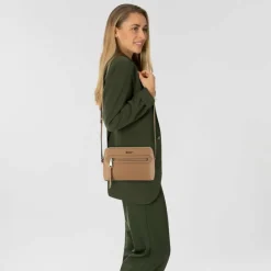 Sale DKNY Bryant Ave Umhängetasche Leder 22 cm cappuccino