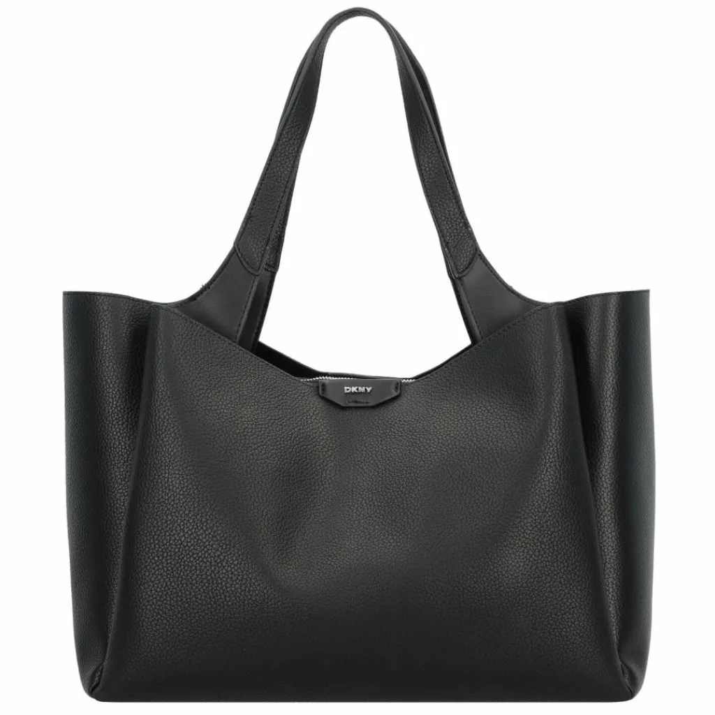 Hot DKNY Willa Shopper Tasche Leder 37 cm black-silver