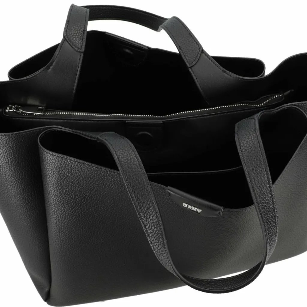 Hot DKNY Willa Shopper Tasche Leder 37 cm black-silver