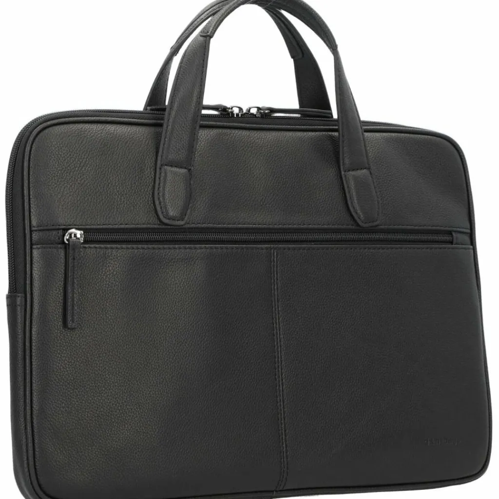 Hot d&n Business Line Aktentasche Leder 40 cm Laptopfach schwarz