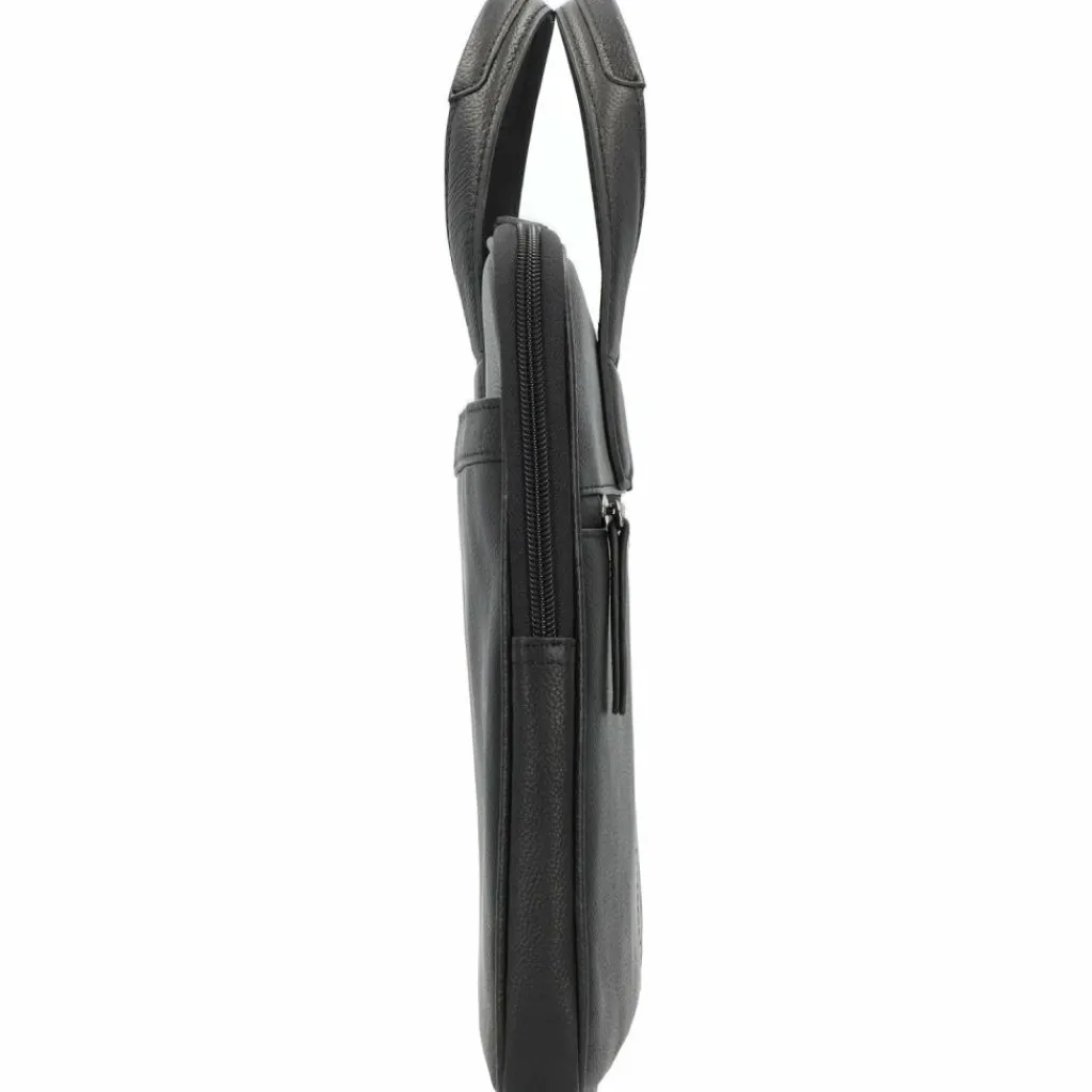 Hot d&n Business Line Aktentasche Leder 40 cm Laptopfach schwarz