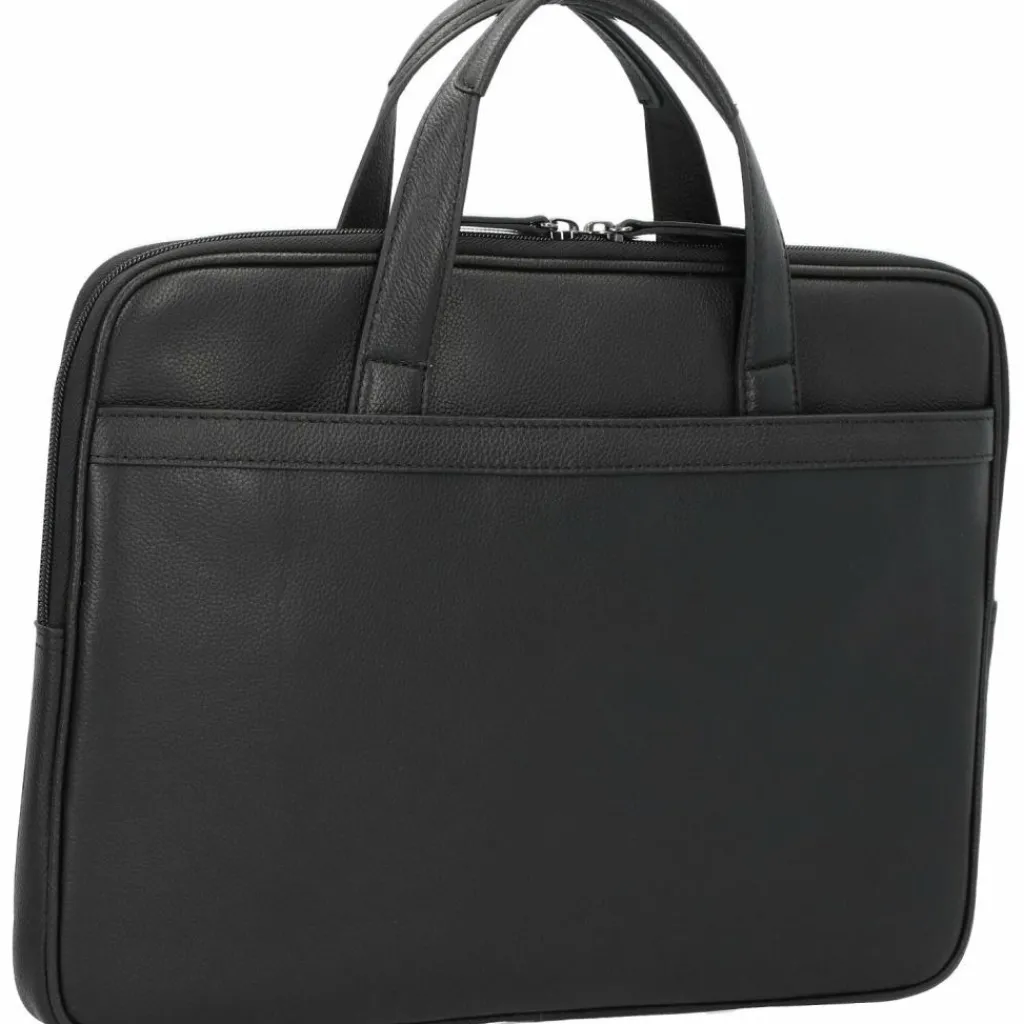 Hot d&n Business Line Aktentasche Leder 40 cm Laptopfach schwarz