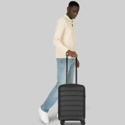 New d&n South Dakota 4 Rollen Kabinentrolley S 55 cm mit Dehnfalte black