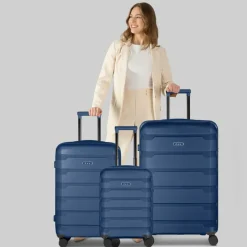 d&n Koffersets Als Hartgepäck|Koffersets 3-Teilig<South Dakota 4 Rollen Kofferset 3-teilig mit Dehnfalte navy blue