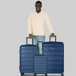 d&n Koffersets Als Hartgepäck|Koffersets 3-Teilig<South Dakota 4 Rollen Kofferset 3-teilig mit Dehnfalte navy blue