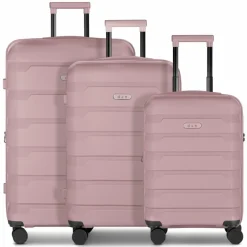 d&n Koffersets Als Hartgepäck|Koffersets 3-Teilig<South Dakota 4 Rollen Kofferset 3-teilig mit Dehnfalte rose gold