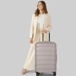 d&n Hartgepäck|4-Rollen Koffer<South Dakota 4 Rollen Trolley M 66 cm mit Dehnfalte champagner