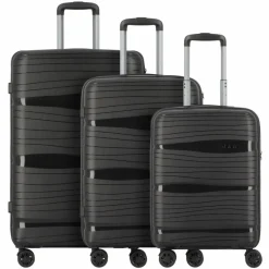 d&n Travel Line 4300 4 Rollen Kofferset 3-teilig schwarz