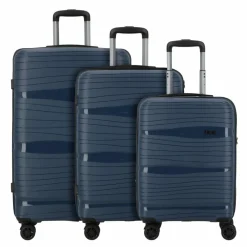 d&n Koffersets Als Hartgepäck|Koffersets 3-Teilig<Travel Line 4300 4 Rollen Kofferset 3-teilig dunkelblau